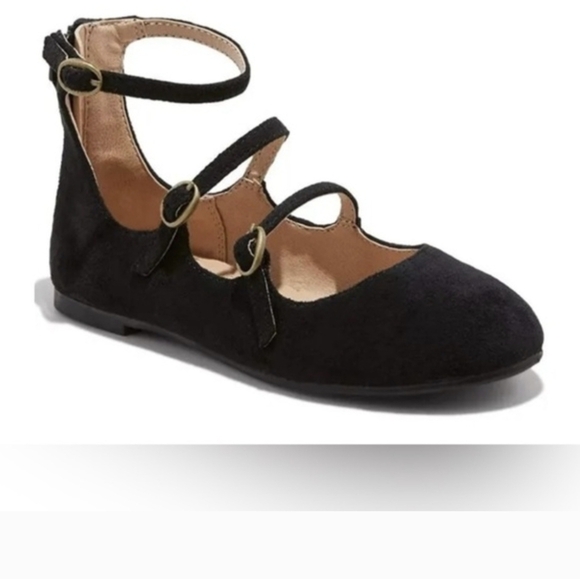 Cat & Jack Girls' Valera Strappy Metallic Ballets Flats (US 1 or 5 Black) NWT - Picture 6 of 12